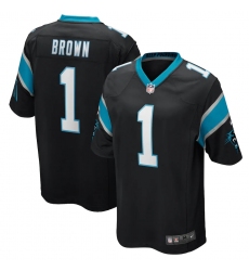 Men's Carolina Panthers #1 Derrick Brown Nike Black 2020 NFL Draft First Round Pick Game Jersey.webp