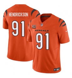 Men's Cincinnati Bengals #91 Trey Hendrickson Orange 2025 F.U.S.E. With 1-Star C Vapor Untouchable Limited Stitched Football Jersey