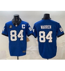 Men's Indianapolis Colts #84 Tyler Warren Blue 2025 F.U.S.E. Jim Irsay Throwback Vapor Limited Football Stitched Jersey