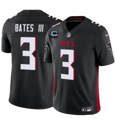 Men's Atlanta Falcons #3 Jesse Bates III Black 2025 F.U.S.E With 4-Star C Vapor Untouchable Limited Football Stitched Jersey
