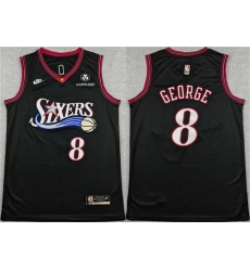 Men's Philadelphia 76ers #8 Paul George Black 2025 Classic Edition Stitched Stitched Jersey