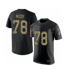 Football New Orleans Saints #78 Erik McCoy Black Camo Salute to Service T-Shirt