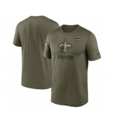 Men's New Orleans Saints Football Olive 2021 Salute To Service Legend Performance T-Shirt