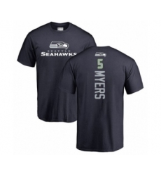 Football Seattle Seahawks #5 Jason Myers Navy Blue Backer T-Shirt