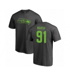 Football Seattle Seahawks #91 Cassius Marsh Ash One Color T-Shirt