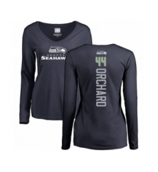 Football Women's Seattle Seahawks #44 Nate Orchard Navy Blue Backer Long Sleeve T-Shirt