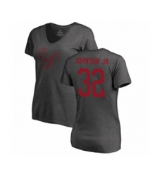 Football Women's Houston Texans #32 Lonnie Johnson Ash One Color T-Shirt