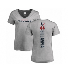 Football Women's Houston Texans #44 Cullen Gillaspia Ash Backer T-Shirt