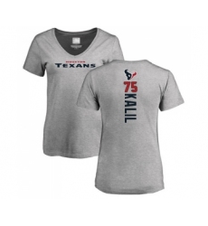 Football Women's Houston Texans #75 Matt Kalil Ash Backer T-Shirt