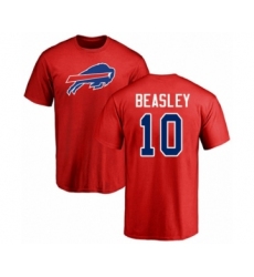 Football Buffalo Bills #10 Cole Beasley Red Name & Number Logo T-Shirt