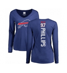 Football Women's Buffalo Bills #97 Jordan Phillips Royal Blue Backer Long Sleeve T-Shirt