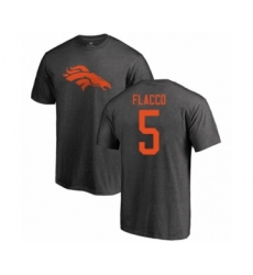 Football Denver Broncos #5 Joe Flacco Ash One Color T-Shirt