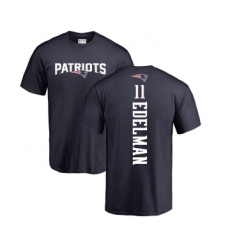 Football New England Patriots #11 Julian Edelman Navy Blue Backer T-Shirt