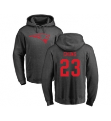 Football New England Patriots #23 Patrick Chung Ash One Color Pullover Hoodie