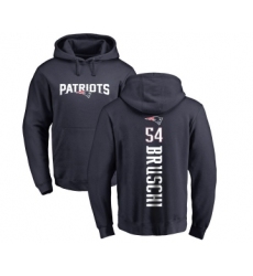 Football New England Patriots #54 Tedy Bruschi Navy Blue Backer Pullover Hoodie