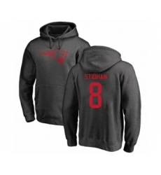 Football New England Patriots #8 Jarrett Stidham Ash One Color Pullover Hoodie