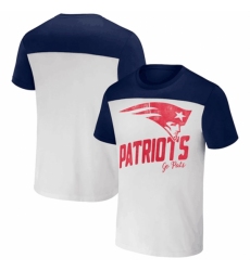Men's New England Patriots Cream Navy X Darius Rucker Collection Colorblocked T Shirt