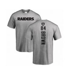 Football Oakland Raiders #84 Antonio Brown Ash Backer T-Shirt