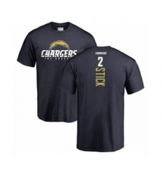 Football Los Angeles Chargers #2 Easton Stick Navy Blue Backer T-Shirt