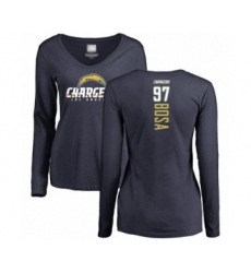 Football Women's Los Angeles Chargers #97 Joey Bosa Navy Blue Backer Long Sleeve T-Shirt