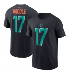 Men's Miami Dolphins #17 Jaylen Waddle Black 2025 Rivalries Collection Player Name & Number T-Shirt