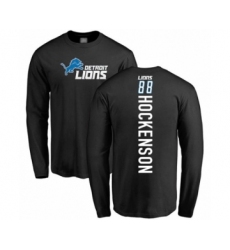 Football Detroit Lions #88 T.J. Hockenson Black Backer Long Sleeve T-Shirt