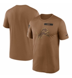 Men's Detroit Lions 2023 Brown Salute To Service Legend Performance T Shirt