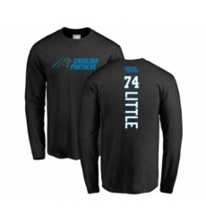 Football Carolina Panthers #74 Greg Little Black Backer Long Sleeve T-Shirt