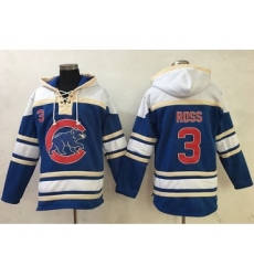 Cubs #3 David Ross Blue Sawyer Hooded Sweatshirt MLB Hoodie