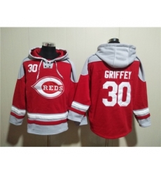 Men's Cincinnati Reds #30 Ken Griffey Jr. Red Ageless Must-Have Lace-Up Pullover Hoodie