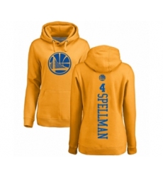 Basketball Women's Golden State Warriors #4 Omari Spellman Gold One Color Backer Pullover Hoodie