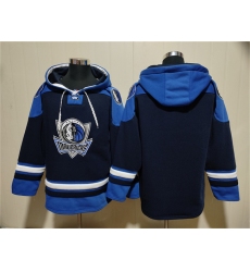Men's Dallas Mavericks Navy Black Lace-Up Pullover Hoodie