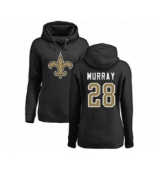 Football Women's New Orleans Saints #28 Latavius Murray Black Name & Number Logo Pullover Hoodie