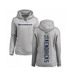 Football Women's Seattle Seahawks #56 Mychal Kendricks Ash Backer Pullover Hoodie