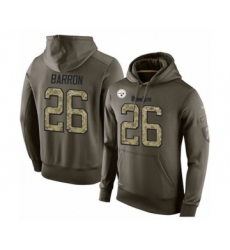 Football Men's Pittsburgh Steelers #26 Mark Barron Green Salute To Service Pullover Hoodie