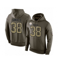 Football Men's Pittsburgh Steelers #38 Jaylen Samuels Green Salute To Service Pullover Hoodie