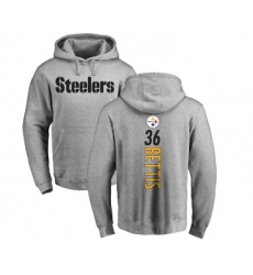 Football Pittsburgh Steelers #36 Jerome Bettis Ash Backer Pullover Hoodie