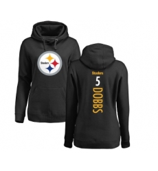 Football Women's Pittsburgh Steelers #5 Joshua Dobbs Black Backer Pullover Hoodie