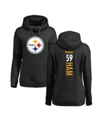 Football Women's Pittsburgh Steelers #59 Jack Ham Black Backer Pullover Hoodie