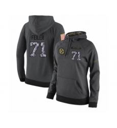 Football Women's Pittsburgh Steelers #71 Matt Feiler Stitched Black Anthracite Salute to Service Player Performance Hoodie