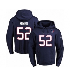 Football Men's Houston Texans #52 Barkevious Mingo Navy Blue Name & Number Pullover Hoodie