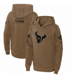 Youth Houston Texans Nike Brown 2023 Salute to Service Club Fleece Pullover Hoodie