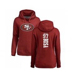Football Women's San Francisco 49ers #97 Nick Bosa Red Backer Pullover Hoodie