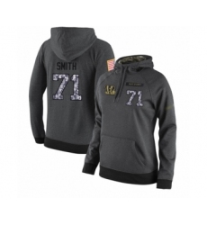 Football Women's Cincinnati Bengals #71 Andre Smith Stitched Black Anthracite Salute to Service Player Performance Hoodie