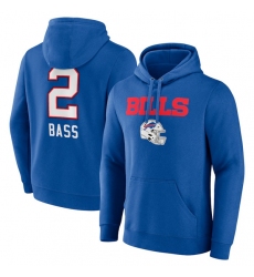 Men's Buffalo Bills #2 Tyler Bass Blue Team Wordmark Player Name & Number Pullover Hoodie