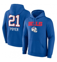 Men's Buffalo Bills #21 Jordan Poyer Blue Team Wordmark Player Name & Number Pullover Hoodie