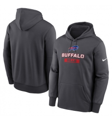 Men's Buffalo Bills Anthracite Toss Sweep Performance Pullover Hoodie