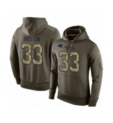 Football Carolina Panthers #33 Tre Boston Green Salute To Service Men's Pullover Hoodie