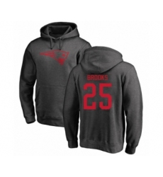 Football New England Patriots #25 Terrence Brooks Ash One Color Pullover Hoodie