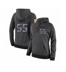 Football Women's New England Patriots #55 John Simon Stitched Black Anthracite Salute to Service Player Performance Hoodie
